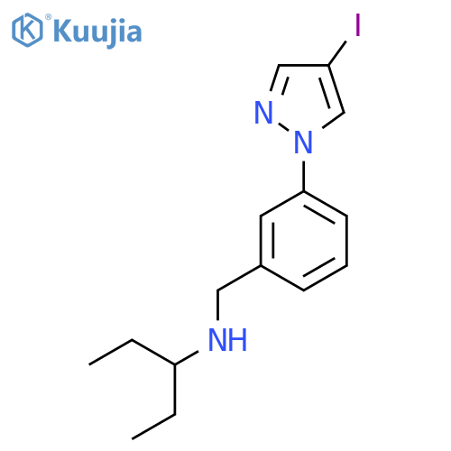 {3-(4-iodo-1H-pyrazol-1-yl)phenylmethyl}(pentan-3-yl)amine structure