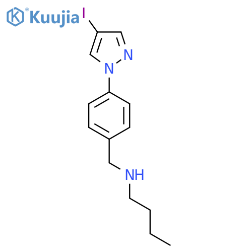 butyl({4-(4-iodo-1H-pyrazol-1-yl)phenylmethyl})amine structure