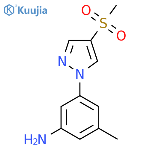 3-(4-methanesulfonyl-1H-pyrazol-1-yl)-5-methylaniline structure