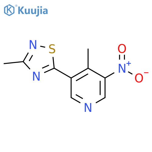 Pyridine, 4-methyl-3-(3-methyl-1,2,4-thiadiazol-5-yl)-5-nitro- structure