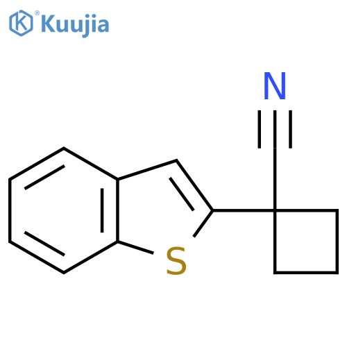1-(1-benzothiophen-2-yl)cyclobutane-1-carbonitrile structure