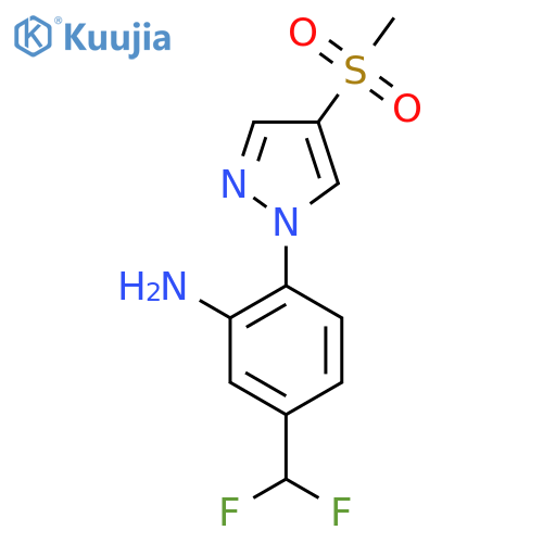 5-(difluoromethyl)-2-(4-methanesulfonyl-1H-pyrazol-1-yl)aniline structure