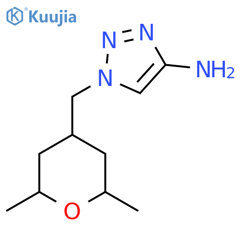 1-(2,6-dimethyloxan-4-yl)methyl-1H-1,2,3-triazol-4-amine structure
