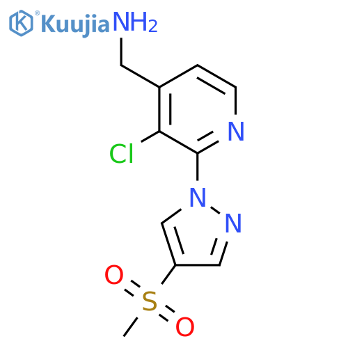 3-chloro-2-(4-methanesulfonyl-1H-pyrazol-1-yl)pyridin-4-ylmethanamine structure
