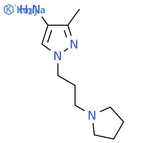 3-methyl-1-3-(pyrrolidin-1-yl)propyl-1H-pyrazol-4-amine structure