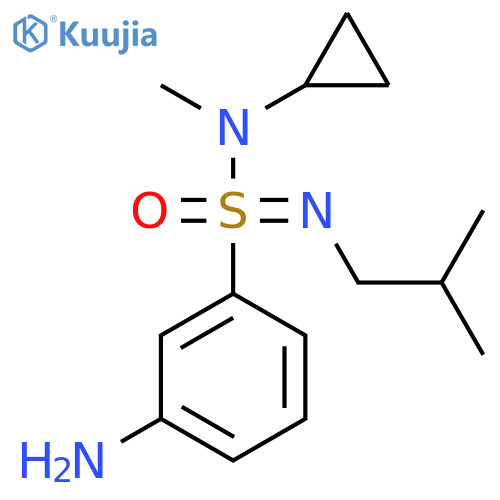 3-amino-N-cyclopropyl-N-methyl-N-(2-methylpropyl)benzene-1-sulfonoimidamide structure