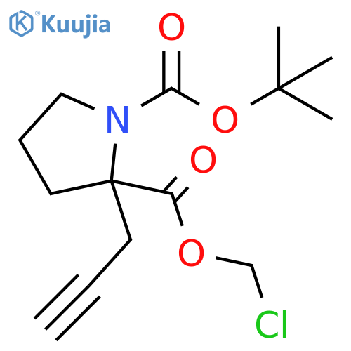 1,2-Pyrrolidinedicarboxylic acid, 2-(2-propyn-1-yl)-, 2-(chloromethyl) 1-(1,1-dimethylethyl) ester structure