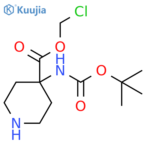 4-Piperidinecarboxylic acid, 4-[[(1,1-dimethylethoxy)carbonyl]amino]-, chloromethyl ester structure