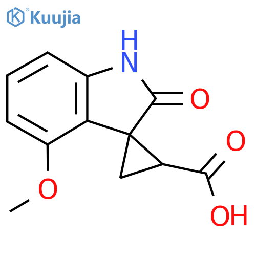 4'-methoxy-2'-oxo-1',2'-dihydrospirocyclopropane-1,3'-indole-2-carboxylic acid structure