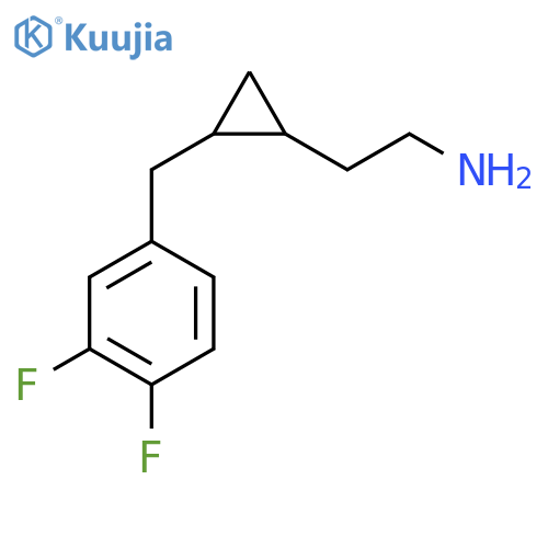 2-{2-[(3,4-Difluorophenyl)methyl]cyclopropyl}ethan-1-amine structure