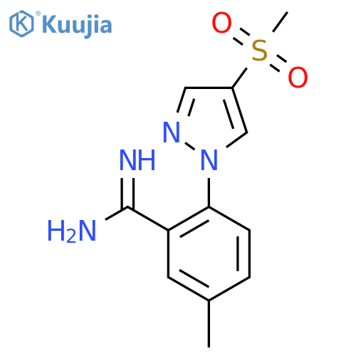 2-(4-methanesulfonyl-1H-pyrazol-1-yl)-5-methylbenzene-1-carboximidamide structure