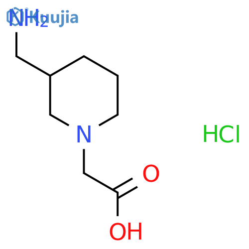 2-[3-(Aminomethyl)piperidin-1-yl]acetic acid hydrochloride structure