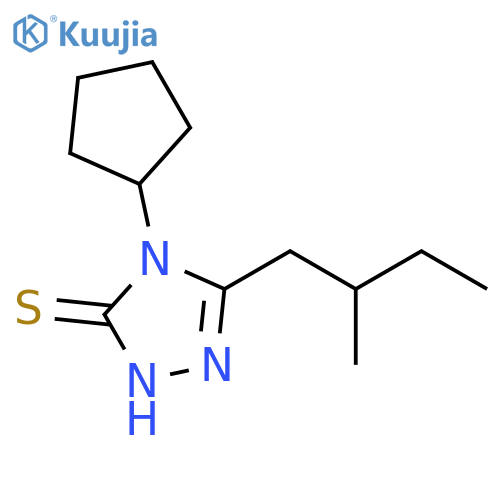 3H-1,2,4-Triazole-3-thione, 4-cyclopentyl-2,4-dihydro-5-(2-methylbutyl)- structure