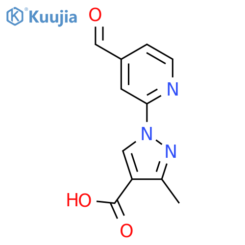 1-(4-formylpyridin-2-yl)-3-methyl-1H-pyrazole-4-carboxylic acid structure