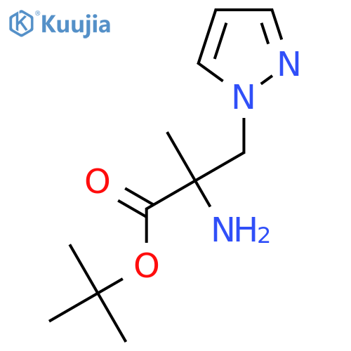 tert-butyl 2-amino-2-methyl-3-(1H-pyrazol-1-yl)propanoate structure