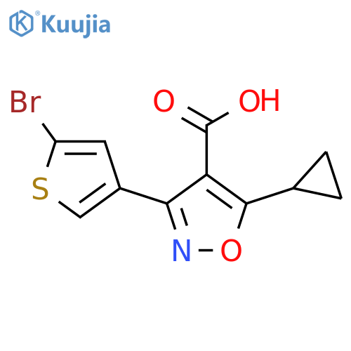 3-(5-Bromothiophen-3-yl)-5-cyclopropyl-1,2-oxazole-4-carboxylic acid structure