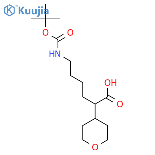 6-{(tert-butoxy)carbonylamino}-2-(oxan-4-yl)hexanoic acid structure