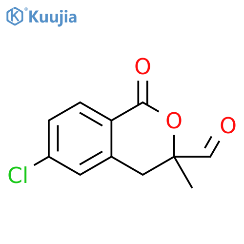 1H-2-Benzopyran-3-carboxaldehyde, 6-chloro-3,4-dihydro-3-methyl-1-oxo- structure