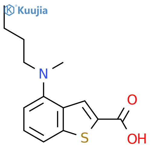 4-butyl(methyl)amino-1-benzothiophene-2-carboxylic acid structure
