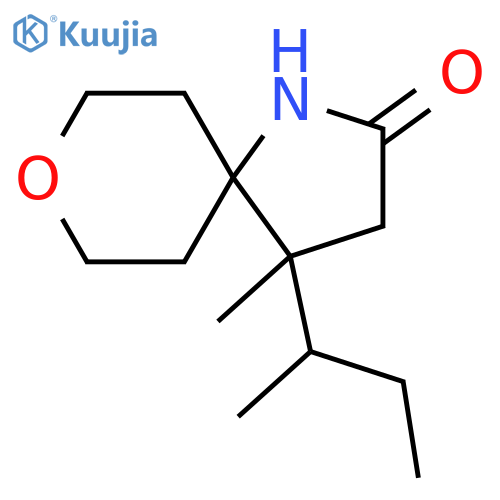 8-Oxa-1-azaspiro[4.5]decan-2-one, 4-methyl-4-(1-methylpropyl)- structure
