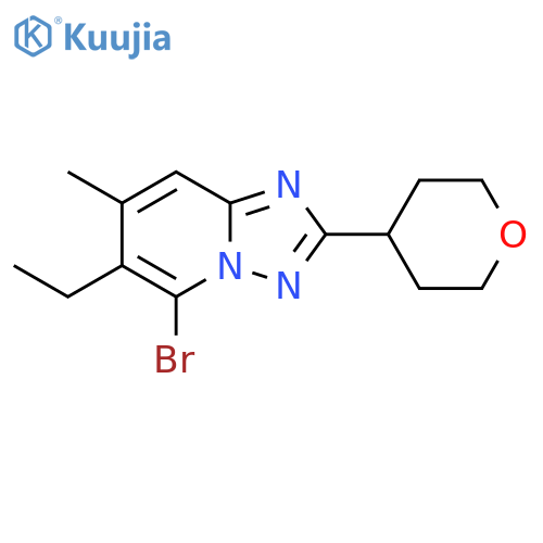 5-bromo-6-ethyl-7-methyl-2-(oxan-4-yl)-1,2,4triazolo1,5-apyridine structure