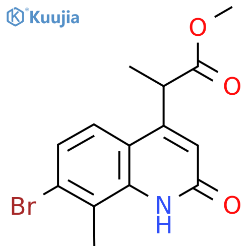 Methyl 2-(7-bromo-2-hydroxy-8-methylquinolin-4-yl)propanoate structure