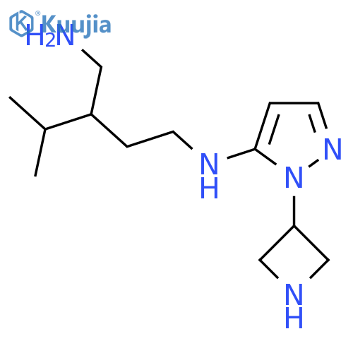 N-3-(aminomethyl)-4-methylpentyl-1-(azetidin-3-yl)-1H-pyrazol-5-amine structure