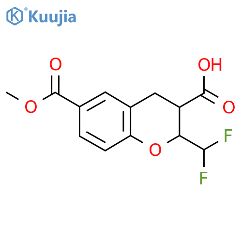 2-(difluoromethyl)-6-(methoxycarbonyl)-3,4-dihydro-2H-1-benzopyran-3-carboxylic acid structure