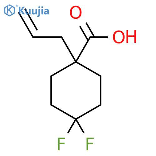4,4-Difluoro-1-prop-2-enylcyclohexane-1-carboxylic acid structure