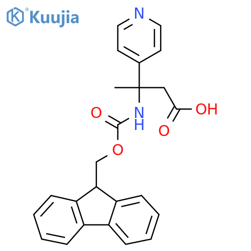 3-({[(9H-fluoren-9-yl)methoxy]carbonyl}amino)-3-(pyridin-4-yl)butanoic acid structure