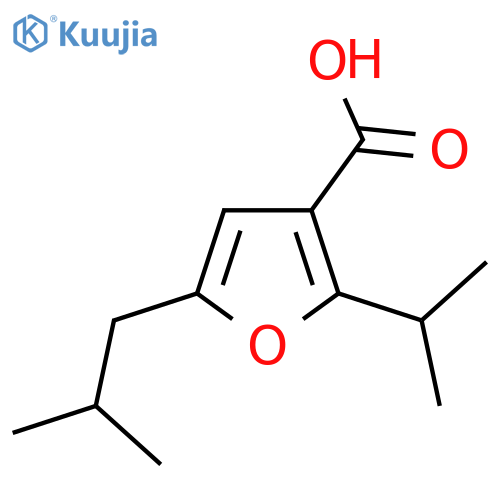 5-(2-Methylpropyl)-2-(propan-2-yl)furan-3-carboxylic acid structure