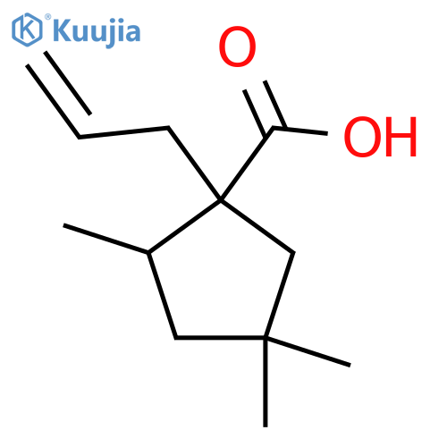 2,4,4-Trimethyl-1-(prop-2-en-1-yl)cyclopentane-1-carboxylic acid structure