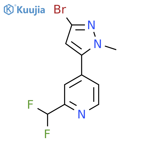 4-(3-bromo-1-methyl-1H-pyrazol-5-yl)-2-(difluoromethyl)pyridine structure