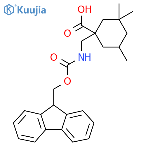 1-({(9H-fluoren-9-yl)methoxycarbonyl}amino)methyl-3,3,5-trimethylcyclohexane-1-carboxylic acid structure