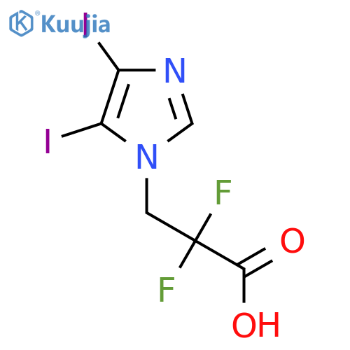 1H-Imidazole-1-propanoic acid, α,α-difluoro-4,5-diiodo- structure