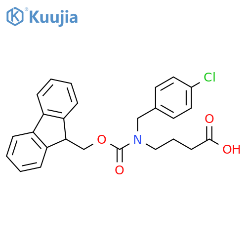 4-{(4-chlorophenyl)methyl({(9H-fluoren-9-yl)methoxycarbonyl})amino}butanoic acid structure