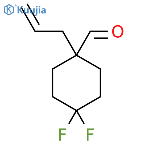 4,4-Difluoro-1-prop-2-enylcyclohexane-1-carbaldehyde structure