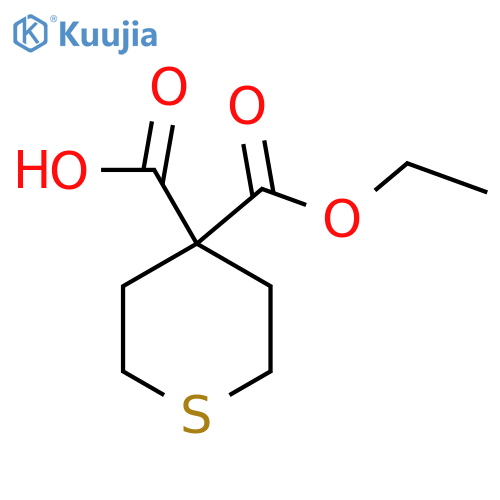 4-(ethoxycarbonyl)thiane-4-carboxylic acid structure
