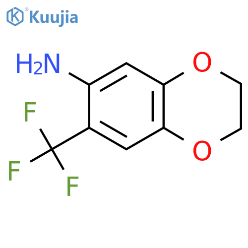 7-(Trifluoromethyl)-2,3-dihydro-1,4-benzodioxin-6-amine structure