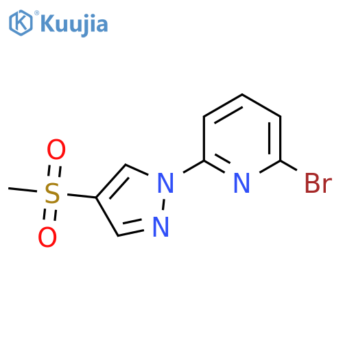 2-bromo-6-(4-methanesulfonyl-1H-pyrazol-1-yl)pyridine structure