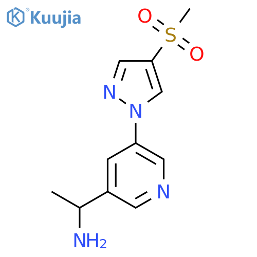 1-5-(4-methanesulfonyl-1H-pyrazol-1-yl)pyridin-3-ylethan-1-amine structure