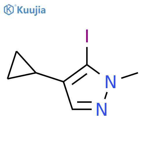 1H-Pyrazole, 4-cyclopropyl-5-iodo-1-methyl- structure