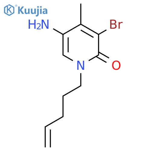 5-amino-3-bromo-4-methyl-1-(pent-4-en-1-yl)-1,2-dihydropyridin-2-one structure