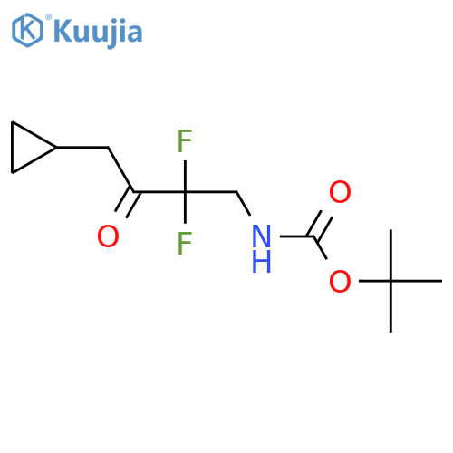 tert-butyl N-(4-cyclopropyl-2,2-difluoro-3-oxobutyl)carbamate structure