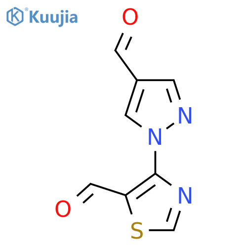 4-(4-formyl-1H-pyrazol-1-yl)-1,3-thiazole-5-carbaldehyde structure