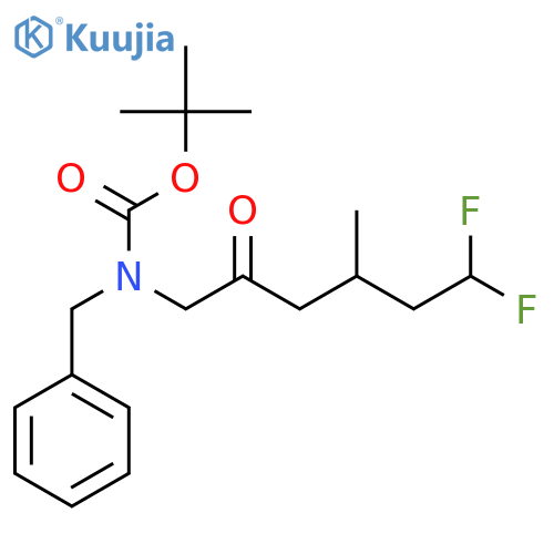 tert-butyl N-benzyl-N-(6,6-difluoro-4-methyl-2-oxohexyl)carbamate structure