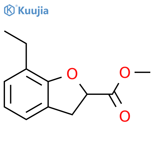 2-Benzofurancarboxylic acid, 7-ethyl-2,3-dihydro-, methyl ester structure