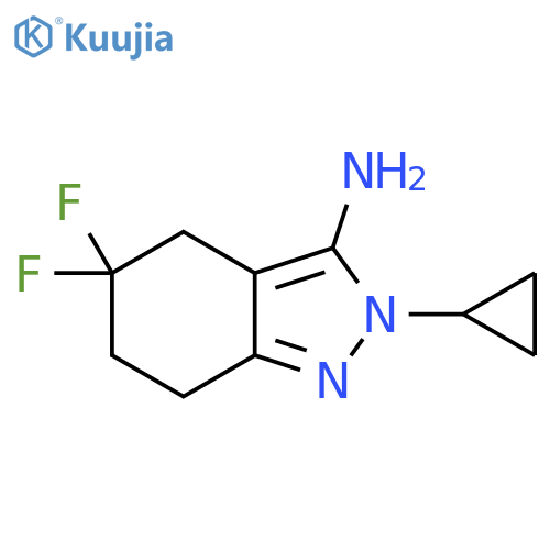 2-cyclopropyl-5,5-difluoro-4,5,6,7-tetrahydro-2H-indazol-3-amine structure