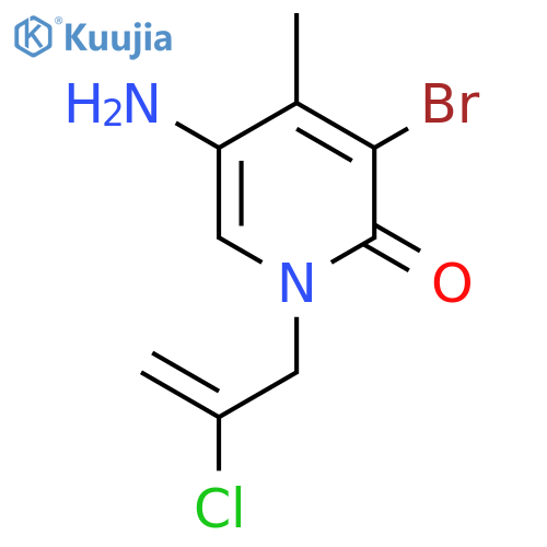 5-amino-3-bromo-1-(2-chloroprop-2-en-1-yl)-4-methyl-1,2-dihydropyridin-2-one structure