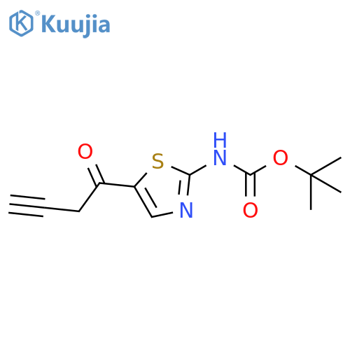 Carbamic acid, N-[5-(1-oxo-3-butyn-1-yl)-2-thiazolyl]-, 1,1-dimethylethyl ester structure